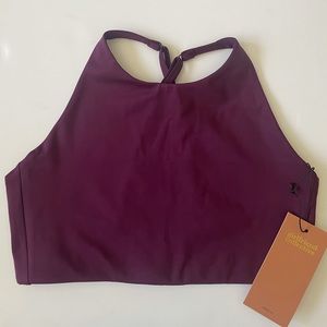 Girlfriend Collective Plum Topanga Halter Bra
